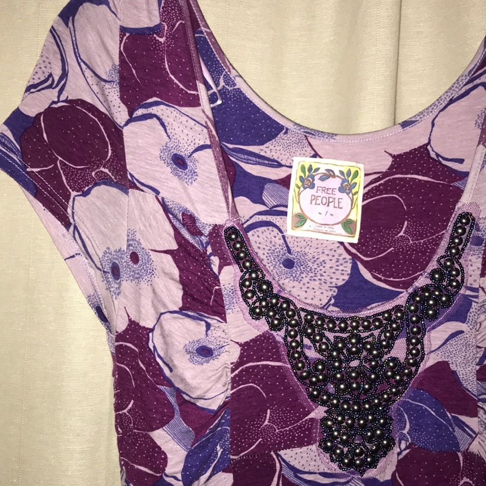 Purple floral free people dress size M